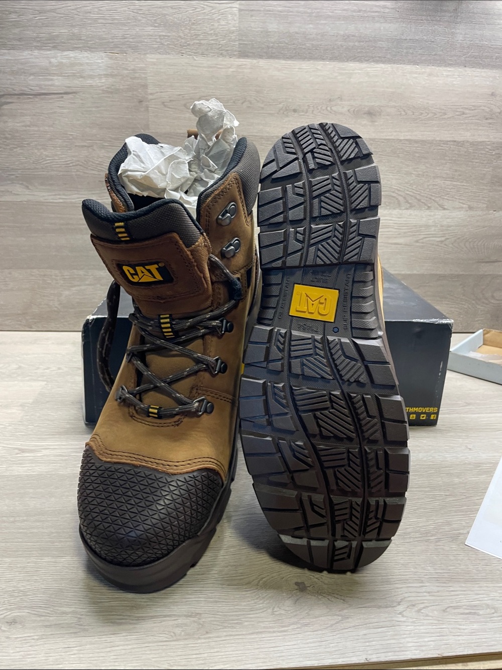 CAT Accomplice WP ST Men's Real Brown Work Boots - Size 13 USA #26